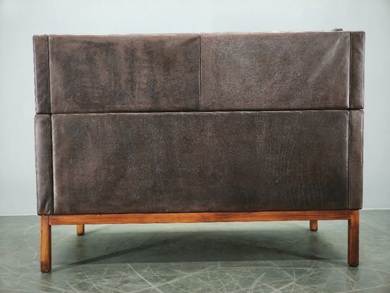 Image 1 of JK 922 Wagon Ledersofa von Jørgen Kastholm, Dänemark, 1960er Jahre