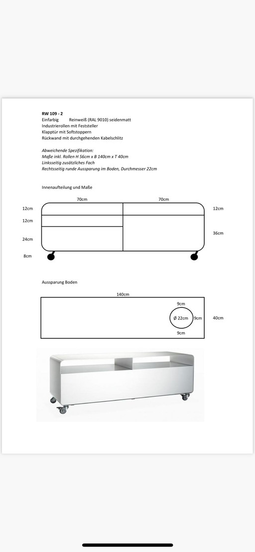 Custom Made HiFi Müller Furniture Sideboard