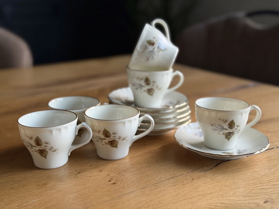 Image 1 of Richard Ginori espresso set – 6 kopjes & schotels – vintage Italiaans porselein