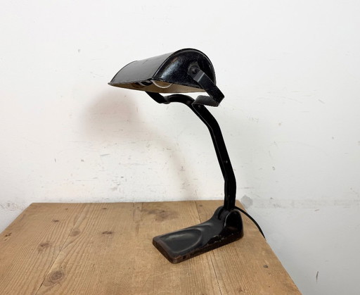 Vintage Duitse zwarte banklamp, jaren 1930