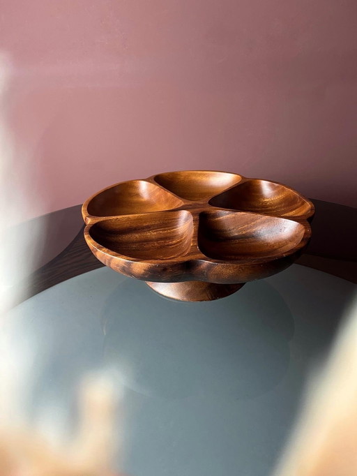 🤎Ciotola girevole in legno per snack🤎