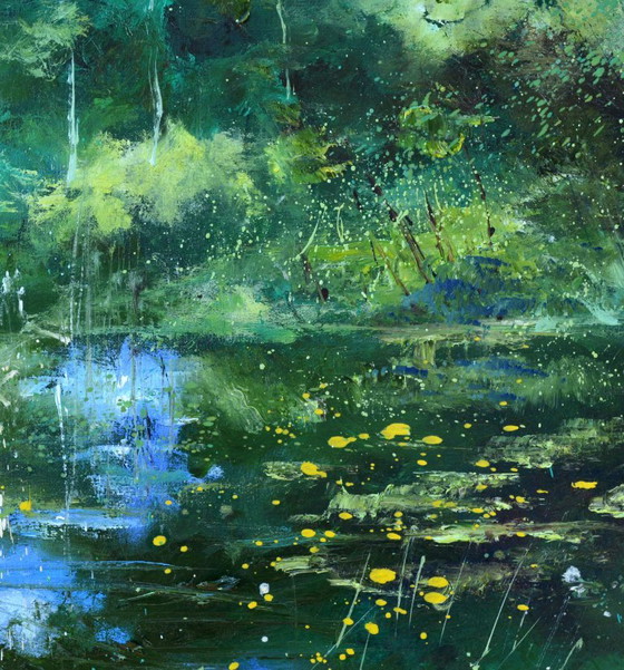 The Pond In My Garden – R. Loaëc, Paintings & Drawings, Canvas (photo 3 of 5)
