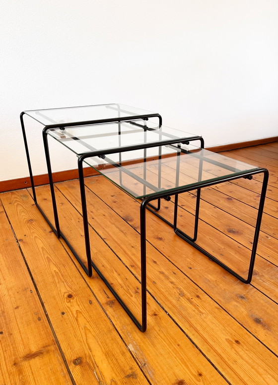 Image 1 of Vintage 80s Mimiset Nesting Tables Postmodern