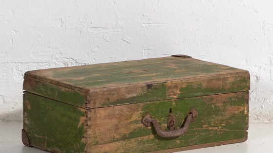 Valise ancienne patine verte (c.1920) #5 – Armoires de rangement, Rustic (photo 3 of 22)