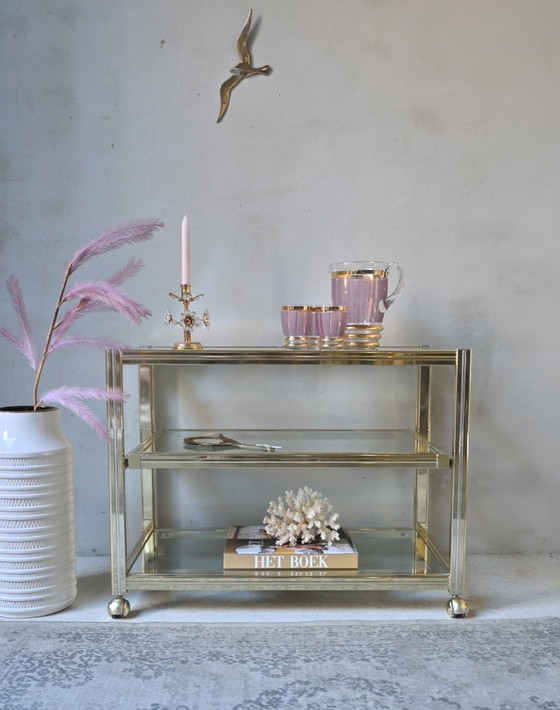 Image 1 of Side Table TV Furniture Pierre Vandel Metal and Glass