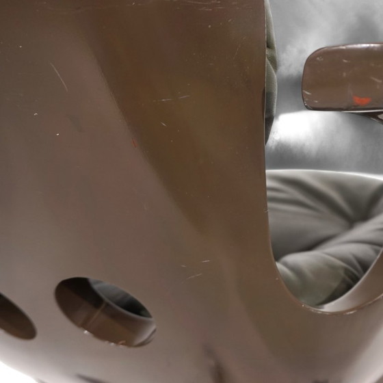 Image 1 of Stoll Giroflex 7112 Space Age leather office chair by Martin Stoll, 1970