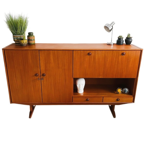Image 1 of Mid-century Topform Danish design highboard cabinet vintage sideboard 1960's