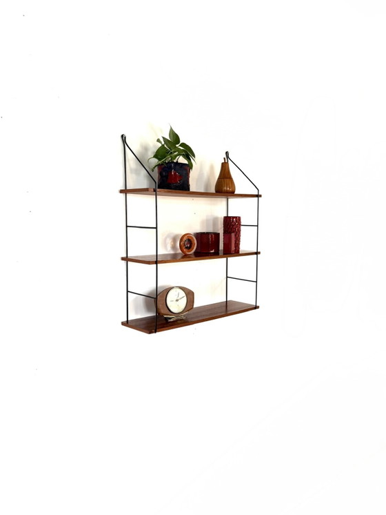 Image 1 of Vintage walnut wall rack WHB Germany ‘60