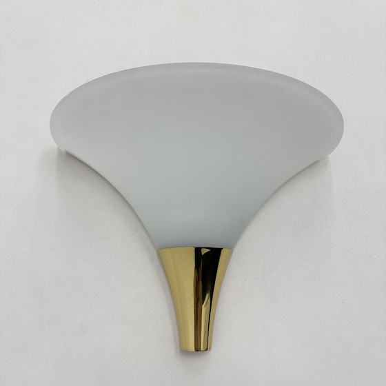 Image 1 of Limburg Glashütte Brass and Glass Wall Lamp Sconce, 1970s