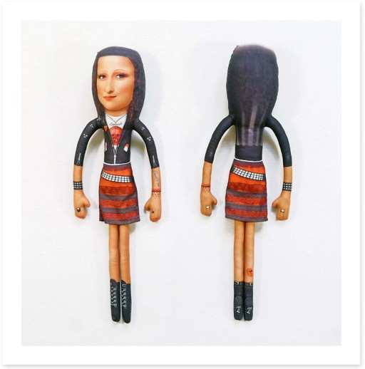 Cadeau met Mona Lisa-steenmotief | Decoratie met rotskunst | Kunstpop als verzamelobject | Stoer cadeau voor kunstliefhebbers