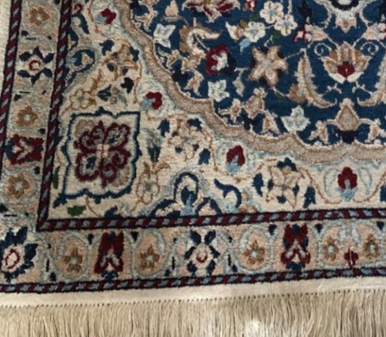 Small certified hand-knotted Nain Persian rug 123 × 87 cm, Rugs & carpets, Textile, Blue (photo 5 of 5)