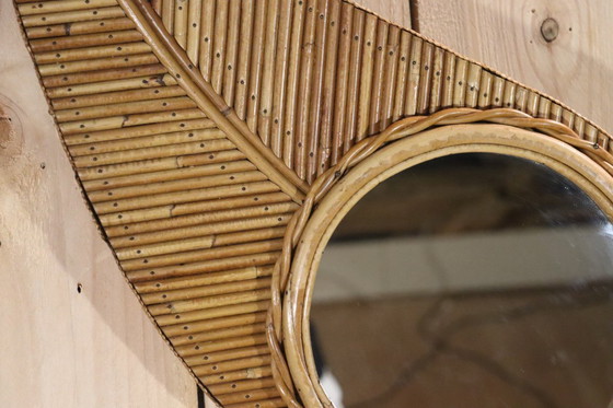 Image 1 of Rattan mirror by Vivaï del Sud, 1970
