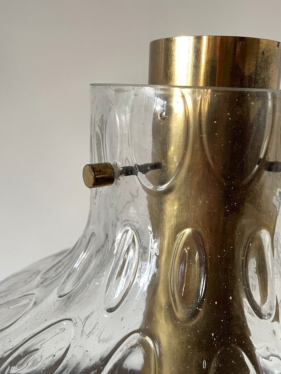 Image 1 of Lampada a sospensione in vetro a bolle Glashütte Limburg di metà secolo, anni '60