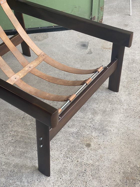 Image 1 of PERCIVAL LAFER | Fauteuil lounge MP-41 en cuir cognac, fabriqué au Brésil, lot de 2, rare