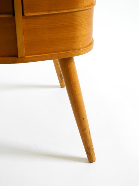 Bellissima scatola da cucito originale in teak Mid Century con scomparti a cerniera – Tavolini, Legno (photo 20 of 20)