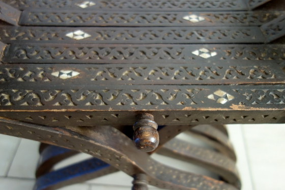 Sedia curule siriana noce e madreperla XIX secolo – Sedie da camera, Legno, Altro (photo 12 of 15)