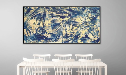 Jürgen Angeler - Blue Golden Fossils – schilderijen tekeningen, Canvas