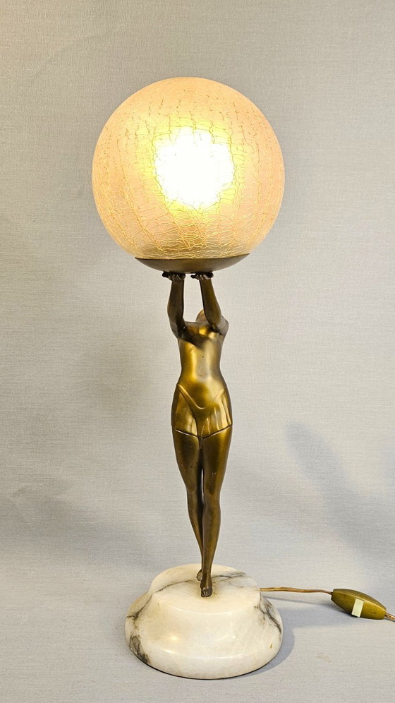 Image 1 of Table lamp - Patinated bronze-colored metal - Table lamp 'Dancer'