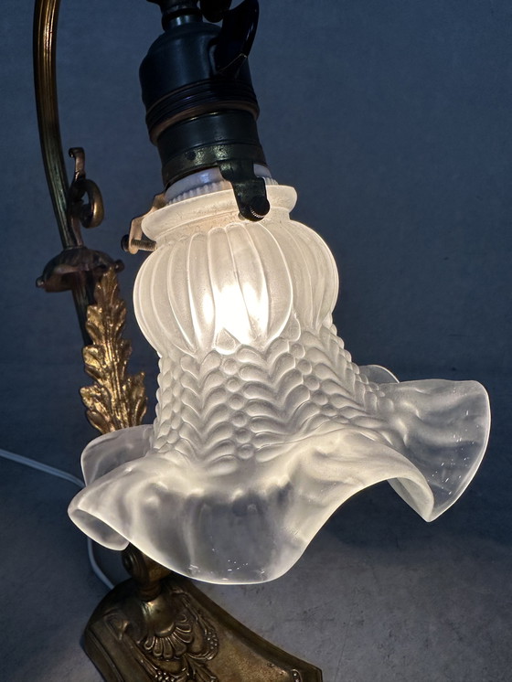 Image 1 of Art nouveau table lamp - flower