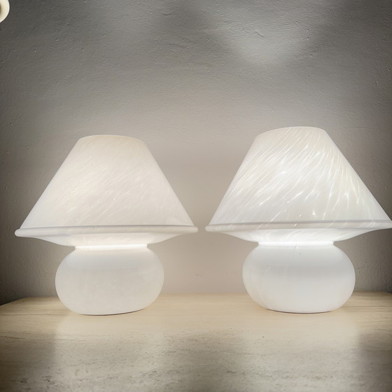 Image 1 of Limburg Glashütte Glass Table Lamp Mushroom, 1970's