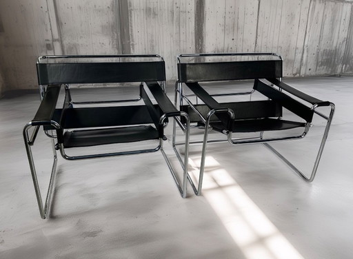 Coppia di sedie Wassily vintage di Marcel Breuer