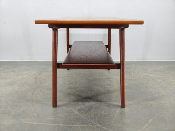 Image 1 of Danish Mid Century Teak Coffee Table with Shelf, 1960s