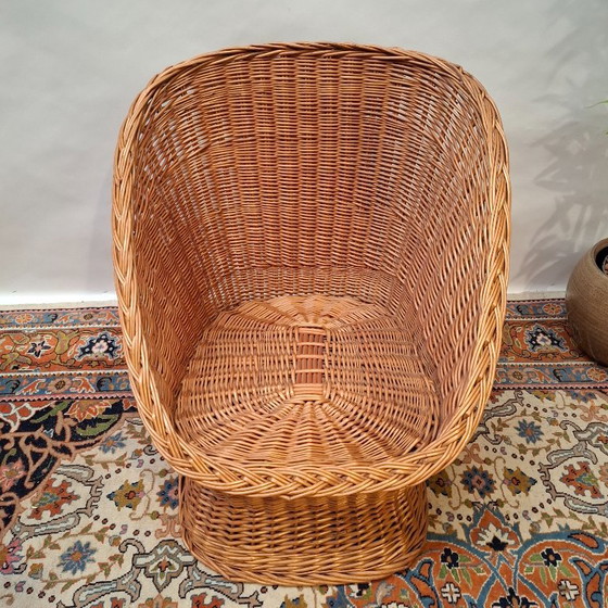 Vintage Rieten Kuipstoel – Fauteuils, Rattan, Wicker (photo 4 of 7)