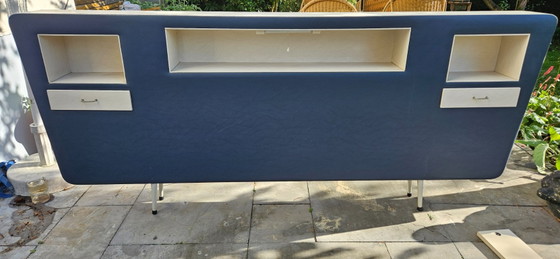 Vintage alert! Midcentury Space Age headboard with 70s Auping bed frame, Bedroom accessories, Metal, Wood (photo 13 of 48)