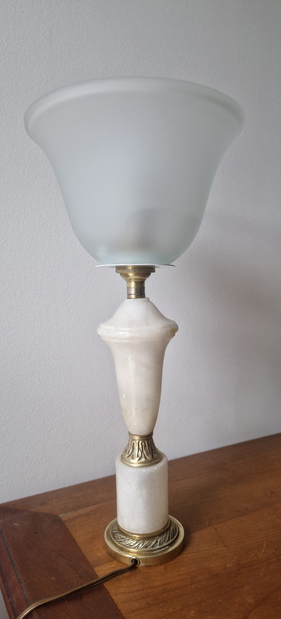 Image 1 of Vintage Neo-Empire style lamp - Marble and Brass
