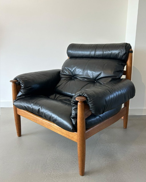 Seventies leather easy chair by Profilia Werke