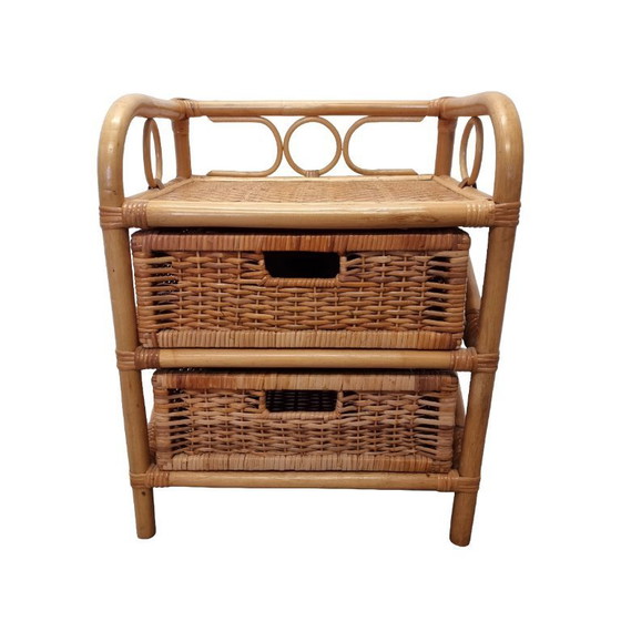 Image 1 of Comodino vintage in rattan