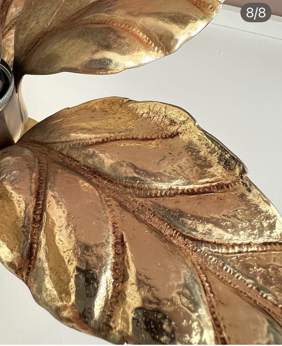 Image 1 of Brass flower wall/ceiling lamp by Willy Daro