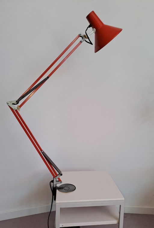 Orange desk lamp with table clamp