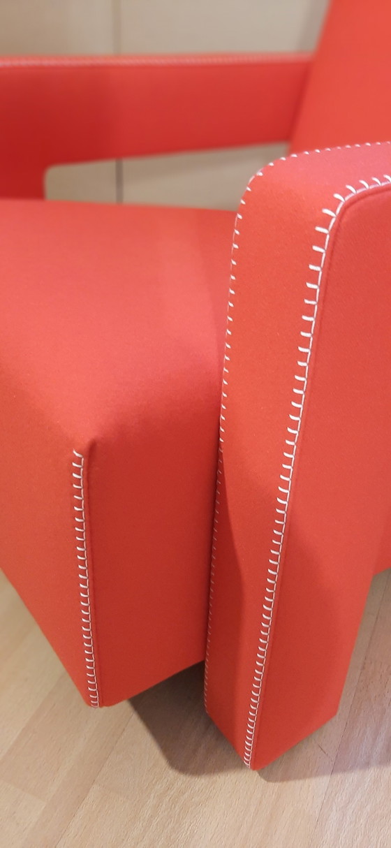 Image 1 of Cassina 2 Poltrona 637 Utrecht Nuova Mai Usata Lampo Rosso Lana 13L
