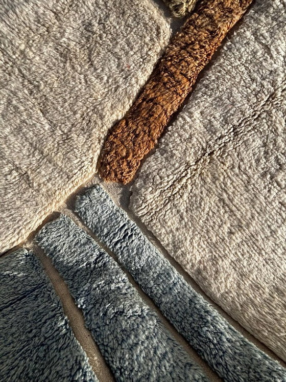 Image 1 of Modern Moroccan Mrirt Rug 200x300 cm– Cream Wool Texture Design – Handmade in Morocco – Berber Carpet - Moroccan Wool Rug