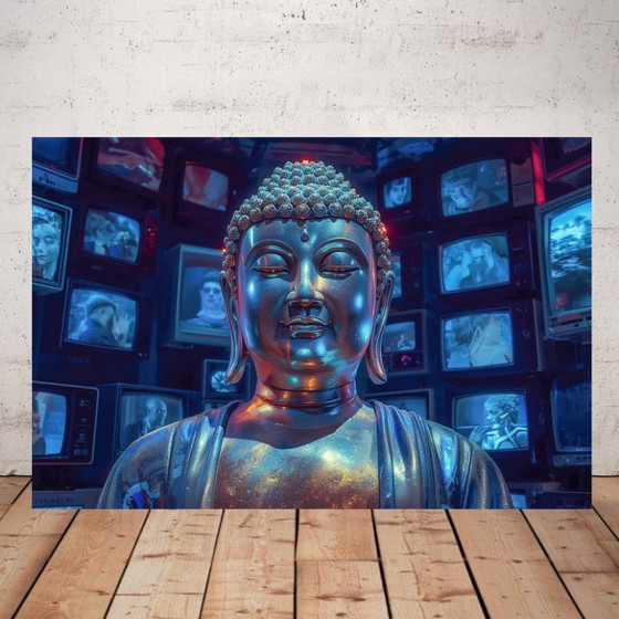 Image 1 of Photo imprimée sur plexiglas / Buddah / Edition limitée / pop art / art déco / decoration murale / graffiti