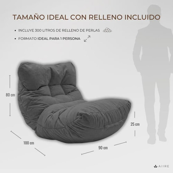 Image 1 of Puf XXL Aire Designer - Puf con relleno incluido para adultos