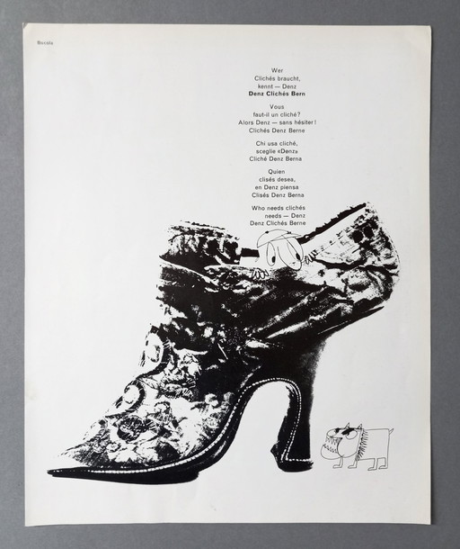 Sandro Bocola industrial 'Clichés Bern' lithographie publicitaire originale 1960s