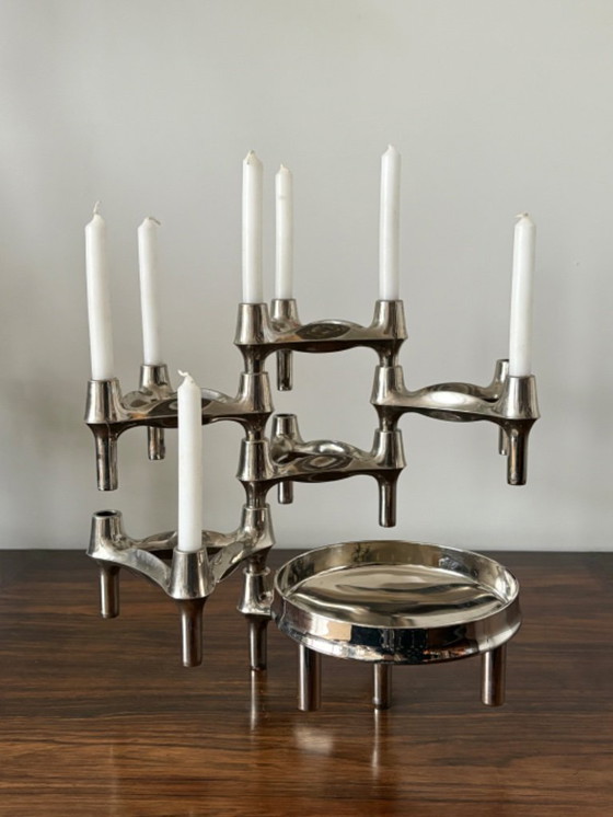 Image 1 of Nagel & Stoffi per BMF - set di candelieri modulari + ciotola anni '70
