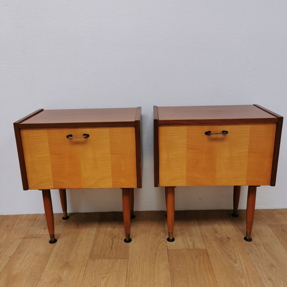 Image 1 of Vintage Mid - Century Nightstands, Side Cabinets, Side Tables Set Price