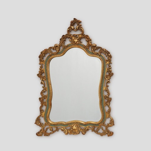 Belgian Louis XV Style Baroque Gilt Mirror with “Knitter-Duro Brevete” Label, 1950s