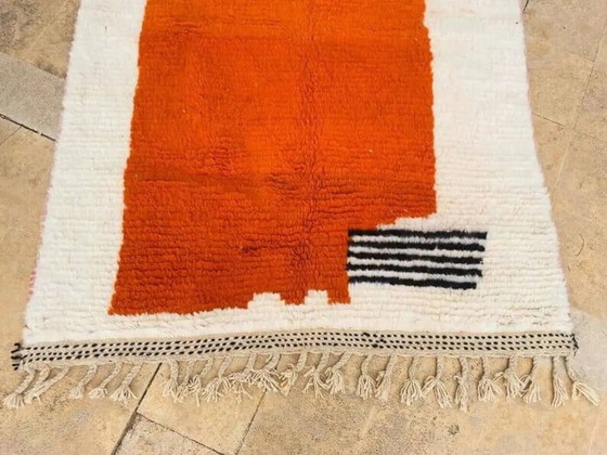 Handmade rug 200x300 cm, wool, orange, Morocco – Rugs & carpets, Cotton, Modern (photo 5 of 10)