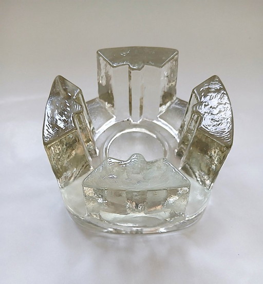 Georgshutte vintage theelicht/theewarmer/pedestal brutalistisch glas