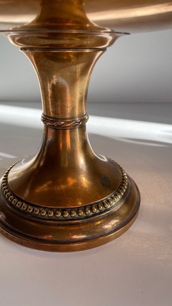 Image 1 of COUPE à Fruits Métal Argenté et Bronzé