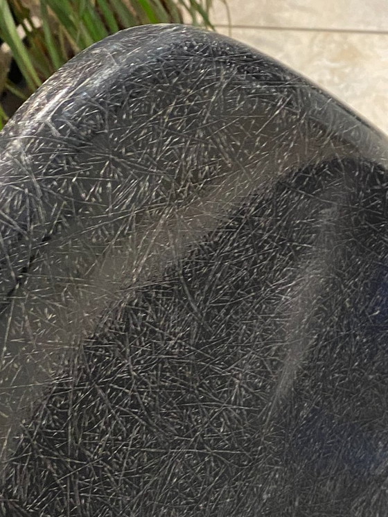 Image 1 of Sedia DSW, fibra nera, tassello nero, noce, Eames, Herman Miller, vintage 1950