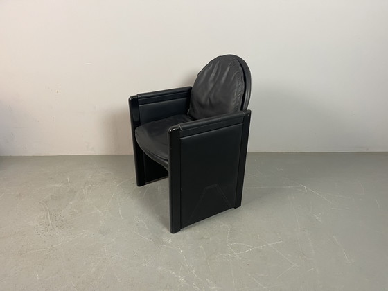 Mid-Century Bulo Belgium Armchair in Black Leather, Postmodern / Memphis Style, 1980s Ref.: CH2017 (photo 8 of 10)