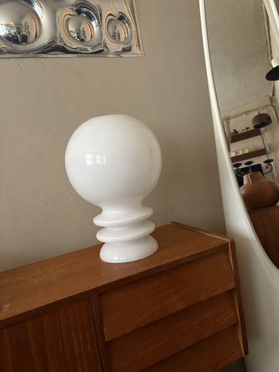 Image 1 of Vintage Glashutte Limburgs Space Age Bulb Retro Lamp Jaren 70 Mushroom