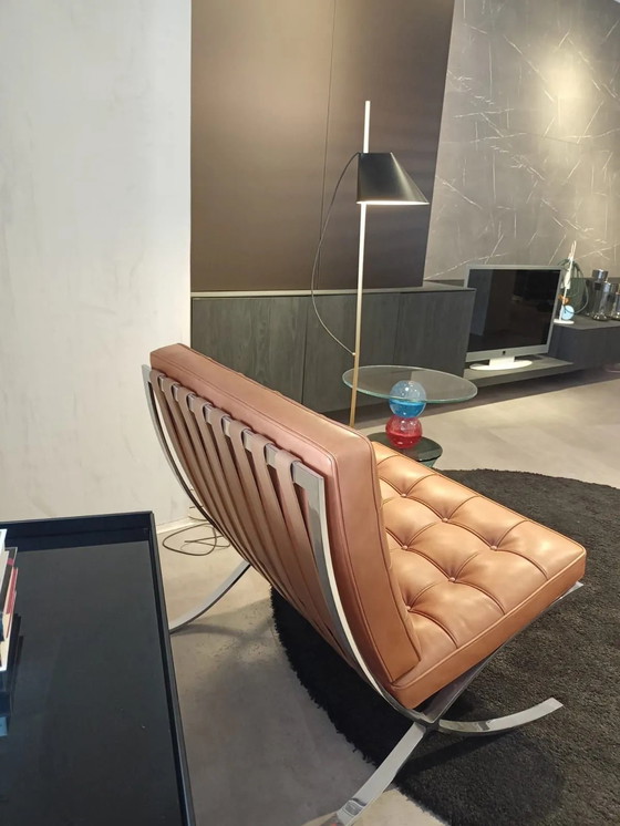 Image 1 of Sillón Knoll Barcelona - Nuevo, sin estrenar, en piel color caramelo y coñac - Diseño de L. Mies van der Rohe y Lilly Reich, 192