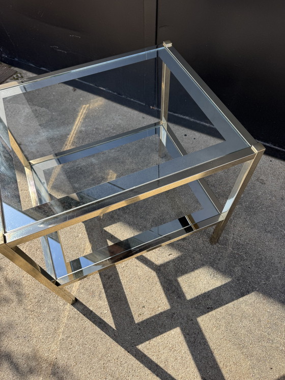 1970s mirrored glass side table – Metal (photo 10 of 11)