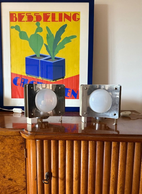 Image 1 of Space age set of 2 table Lamp, Italy 1970s